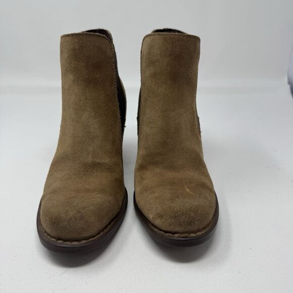 BORN Heeled Boots Womens 6 Brown Suede Leather Comfort Western Boho - Picture 2 of 10
